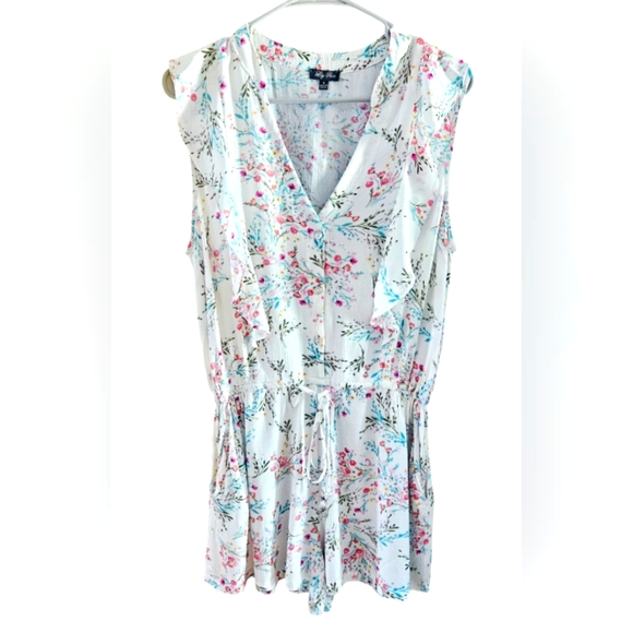 Lily Rose Ruffled Button Front Romper - Picture 7 of 9